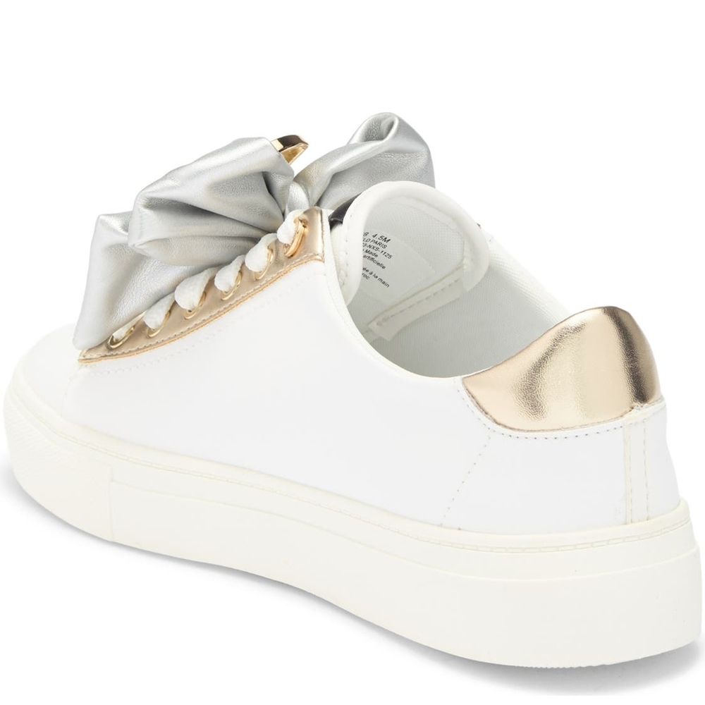 Karl Lagerfeld White and Silver Bow Sneakers - Picture 4 of 13